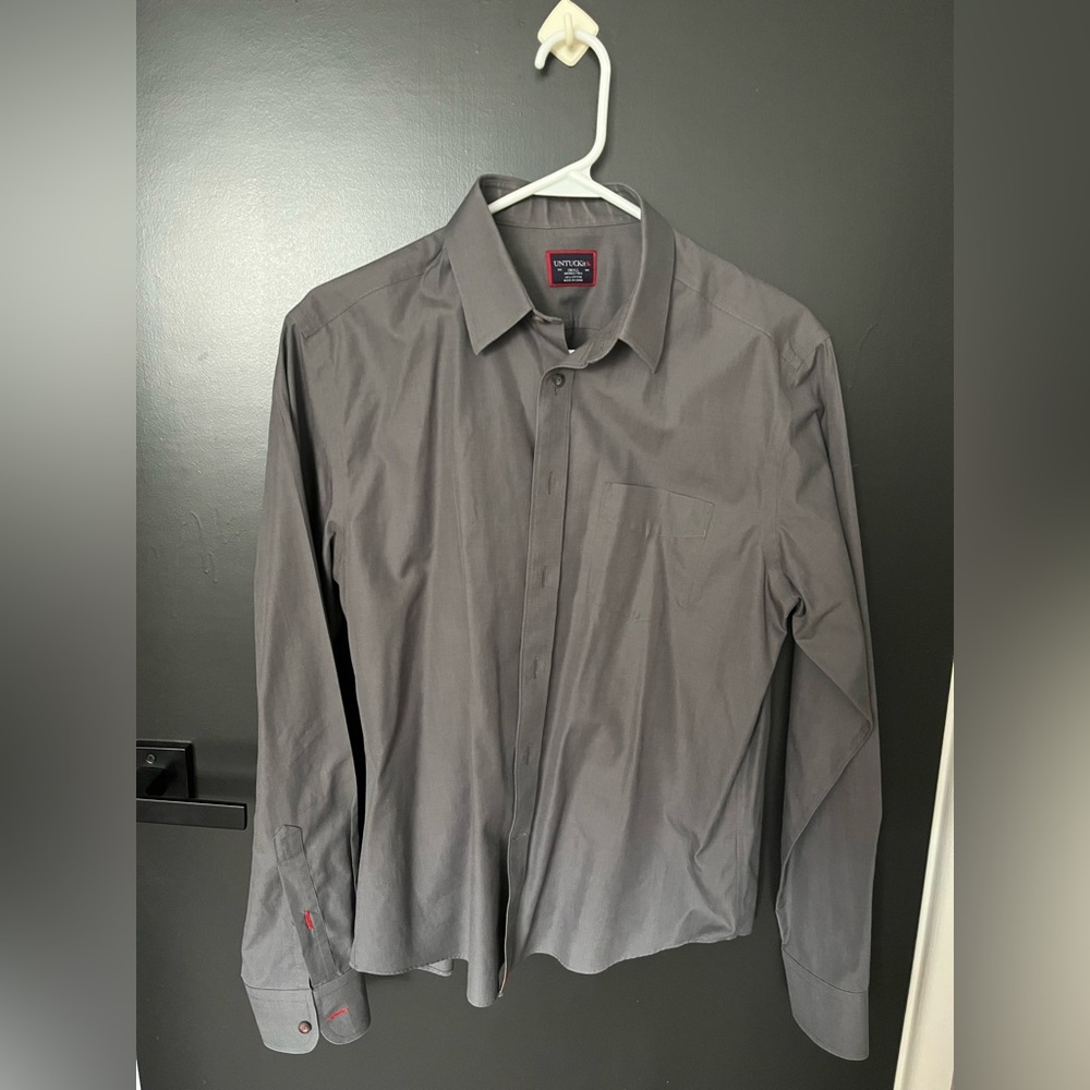 UNTUCKit Gray Button-Up Dress Shirt